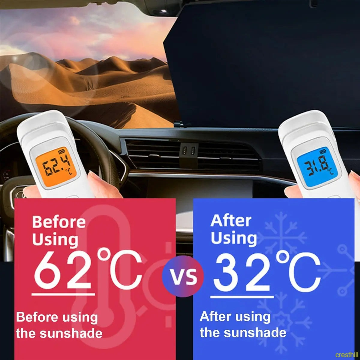 car accessories windshield sunshade, foldable window sun visor
